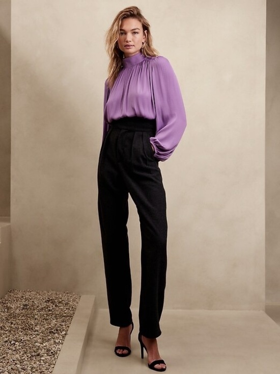 Banana Republic Factory Tops - Banana Republic Factory Slit-Back Blouse Purple Dawn Medium NWT